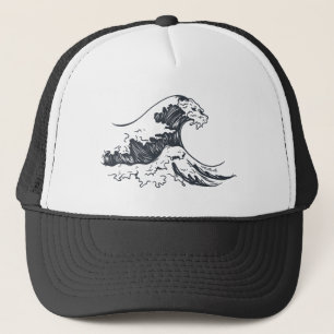 Casquette Illustration de la Grande vague au large de Kanaga