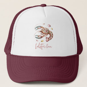 Casquette Illustration de l'art du homard folklorique floral