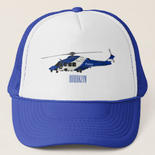 Casquette Illustration de l'hélicoptère de police