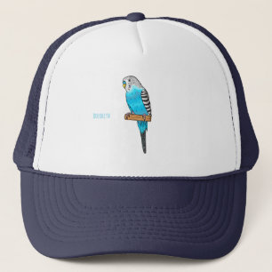 Casquette Illustration de l'oiseau bleu budgerigar