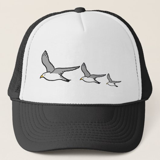 Casquette Illustration de mouettes volantes sur un observate (Devant)