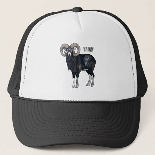 Casquette Illustration de mouflon, mouton (Devant)