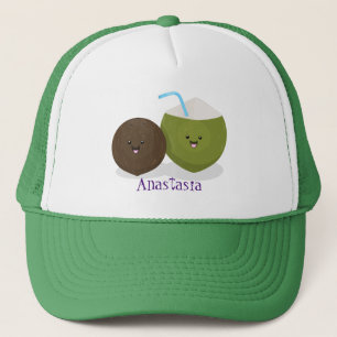 Casquette Illustration de noix de coco mignonnes et kawaii d
