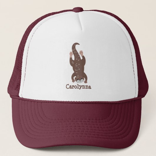 Casquette Illustration de plongée de loutre mignonne (Devant)