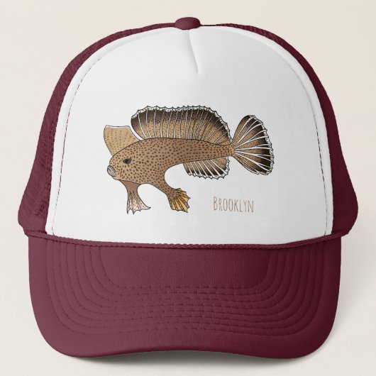 Casquette Illustration de poisson à main (Devant)