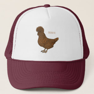 Casquette Illustration de poulet à la polis chamois