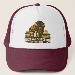 Casquette Illustration de selfie de bison avec humour sauvag