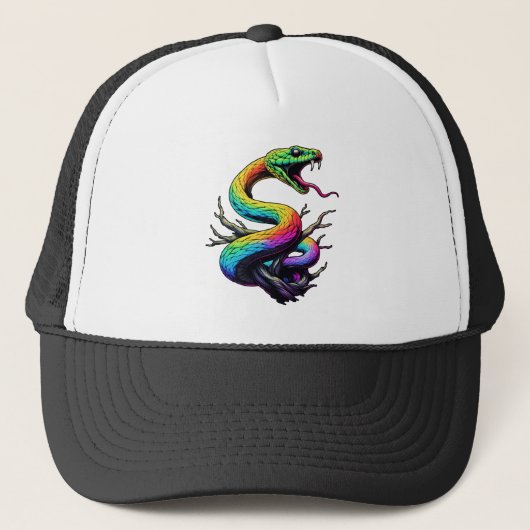 Casquette Illustration de serpent coloré (Devant)