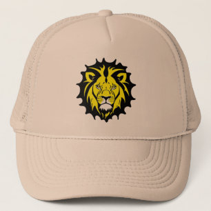 Casquette Illustration de tête de lion de dessin animé gras