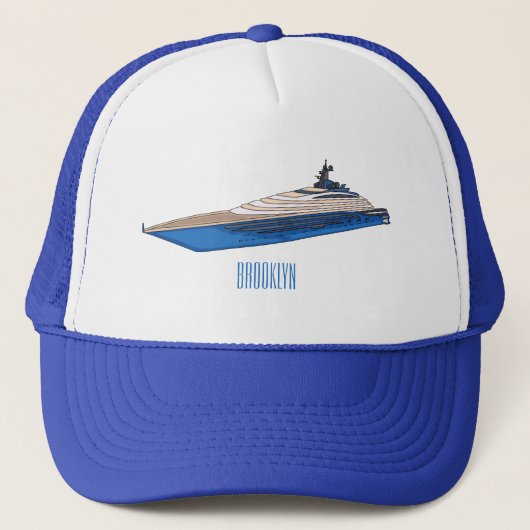 Casquette Illustration de yacht (Devant)