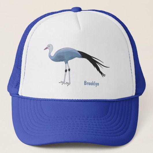 Casquette Illustration d'oiseau de grue bleue (Devant)
