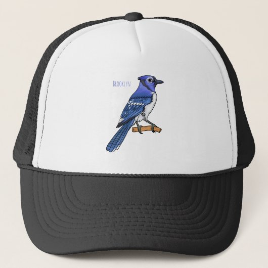 Casquette Illustration d'oiseau de jay bleu (Devant)