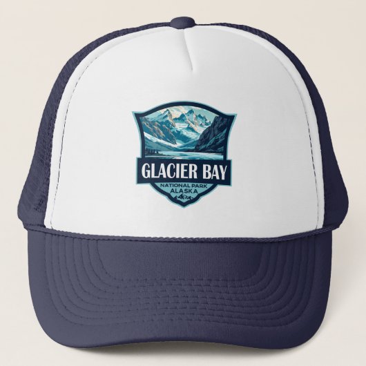 Casquette Illustration du parc national de Glacier Bay Retro (Devant)