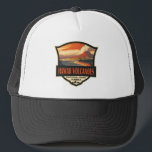 Casquette Illustration du parc national des volcans d'Hawaii<br><div class="desc">Design d'illustration vectorielle des volcans d'Hawaii. Le parc se trouve sur l'île d'Hawaii. Au coeur se trouvent les volcans actifs Kīlauea et Mauna Loa.</div>