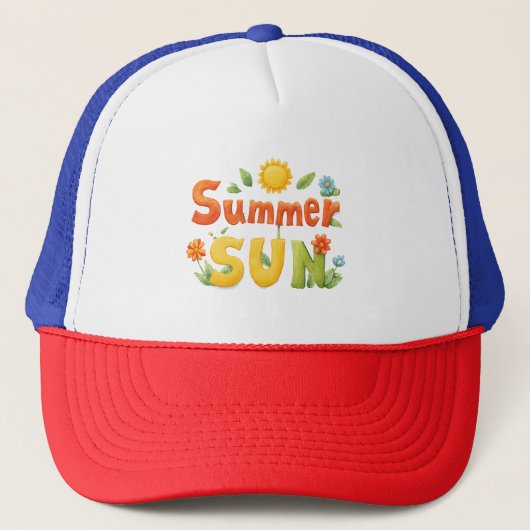 Casquette Illustration du soleil d'été (Devant)