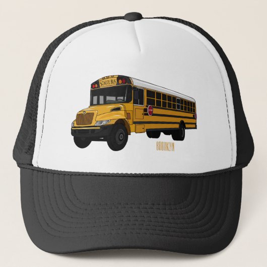 Casquette Illustration d'un autobus scolaire (Devant)