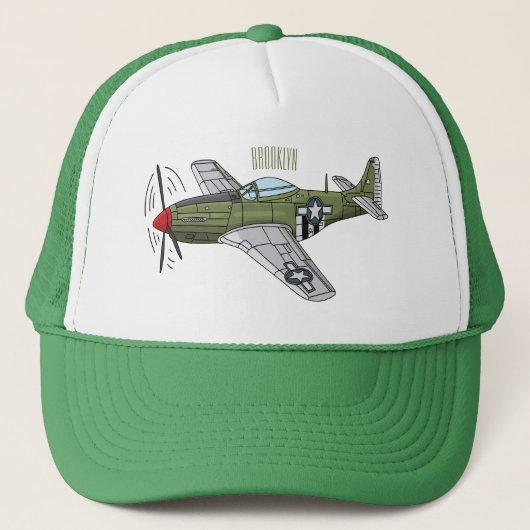Casquette Illustration d'un avion militaire (Devant)