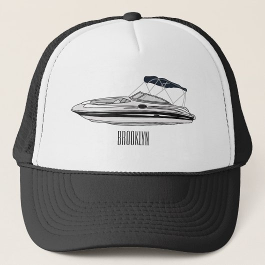 Casquette Illustration d'un bateau à moteur (Devant)