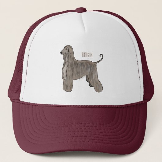 Casquette Illustration d'un chien hound afghan (Devant)