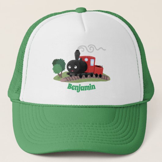 Casquette Illustration d'une locomotive à vapeur mûre (Devant)