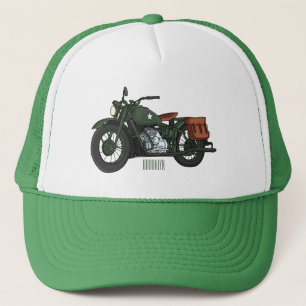 Casquette Illustration d'une moto de croiseur militaire