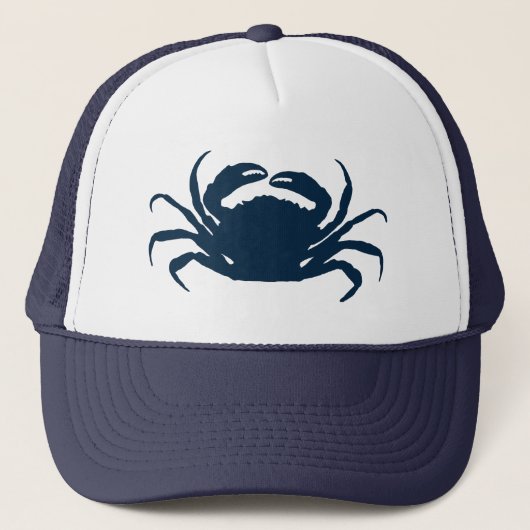 Casquette Illustration simple du crabe bleu marine (Devant)