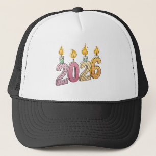 Casquette Image 2026 imprimé au-dessus des flammes de bougie
