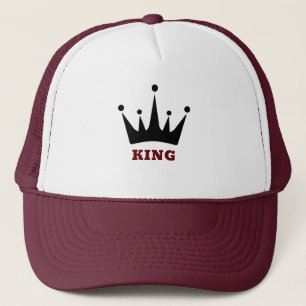 Casquette Image de couronne avec texte KING blanc et marron