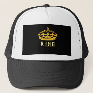 Casquette Image de couronne Texte ROI Style royal Blanc Casq