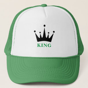 Casquette Image de la couronne de texte de KING blanc et ver