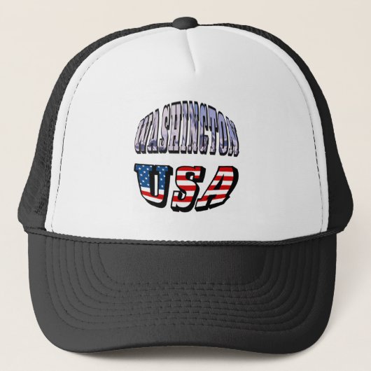 Casquette Image de l'État de Washington et texte du drapeau  (Devant)