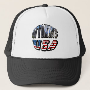 Casquette Image du Wyoming et texte du drapeau des États-Uni