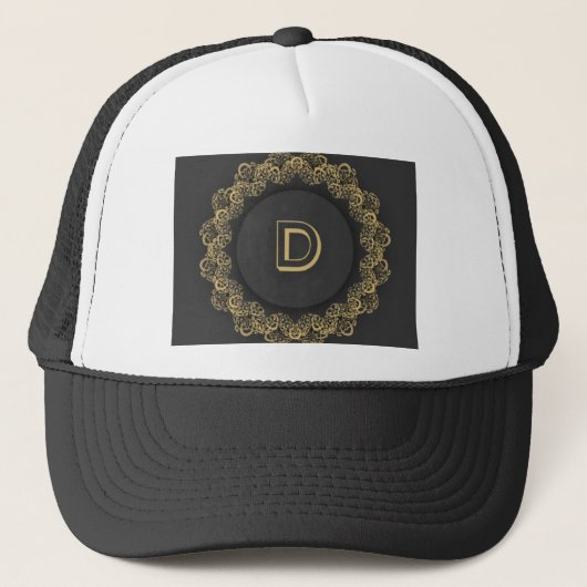 Casquette Image imprimée du monogramme de la lettre initiale (Devant)