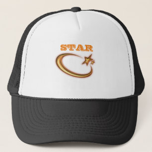 Casquette Image Star avec texte Star Blanc et noir