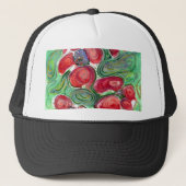 Casquette Imaginaire Fleurs rouges (Devant)