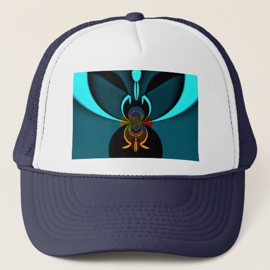 Casquette Impression d'art abstrait cyan (Devant)