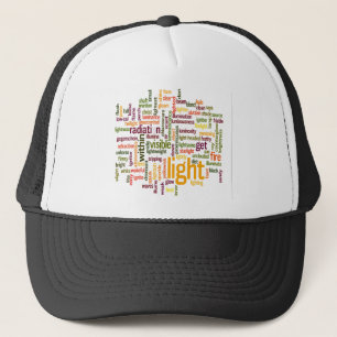 Casquette Impression d'art de nuage de mots lumineux