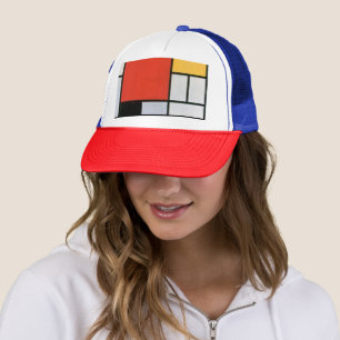 Casquette Impression de composition de Piet Mondrian rouge j