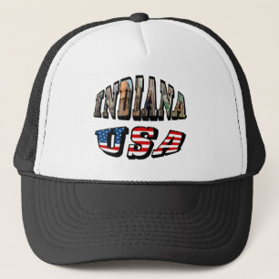 Casquette Indiana USA - Drapeau et texte de la photo