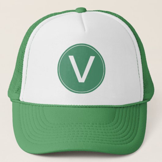 casquette initial du monogramme vert. (Devant)