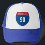 Casquette Interstate 90 Hat<br><div class="desc">A cool Interstate road sign designed to brag about your age. Great gift ideas for truckers,  drivers,  and car enthusiasts from young to old. Birthday hat for him.</div>