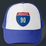 Casquette Interstate 90 Hat<br><div class="desc">A cool Interstate road sign designed to brag about your age. Great gift ideas for truckers,  drivers,  and car enthusiasts from young to old. Birthday hat for him.</div>