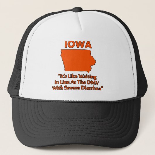 Casquette Iowa - Comme faire la queue au DMV... (Devant)