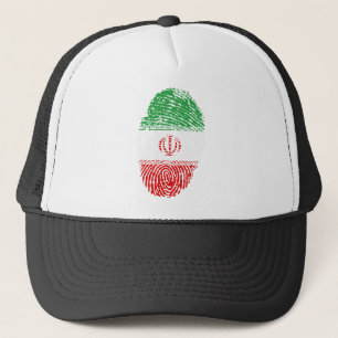 Casquette Iran Drapeau empreintes digitales Identité du pays