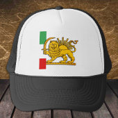 Casquette Iran, drapeau perse avec Lion, Shah d'Iran