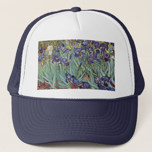 Casquette Iris de Van Gogh Peinture Impressionniste (Devant)