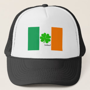 Casquette Irlande et quatre feuilles de trèfle, drapeau irla