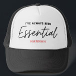 Casquette J’ai toujours été essentiel à la typographie moder<br><div class="desc">J’ai toujours été un élément essentiel du design moderne et amusant de la typographie. Restez à la maison sauvez des vies, des distances sociales ou un travailleur clé essentiel. Design de typographie graphique moderne. Faites passer votre message d'une manière brillante, amusante et positive avec ce cadeau coloré. Idéal pour les...</div>