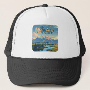 Casquette Jackson Hole Wyoming Ranch Tetons Mountains Retro