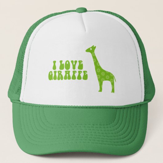 Casquette J'adore la girafe (vert) (Devant)